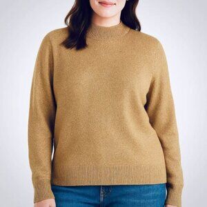 Gold mock neck sweater top